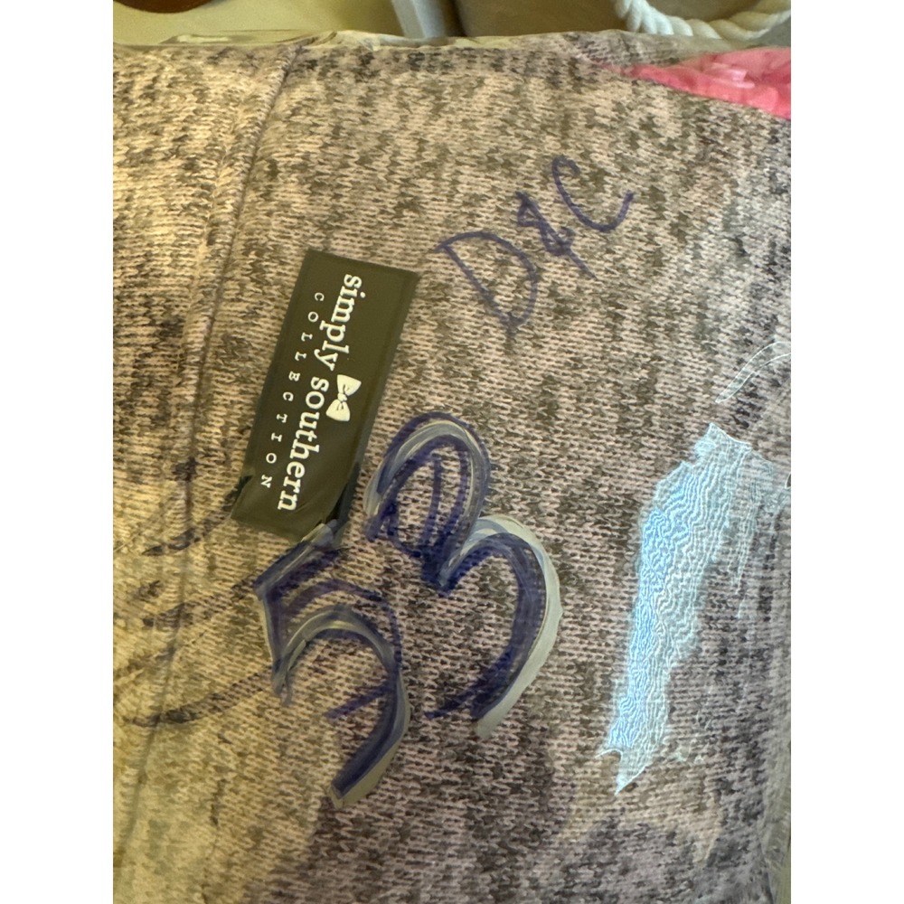 Simply Southern Womens Gray Pink Marled Quarter Snap Pullover Fleece Sweater‎ PM - Picture 15 of 15